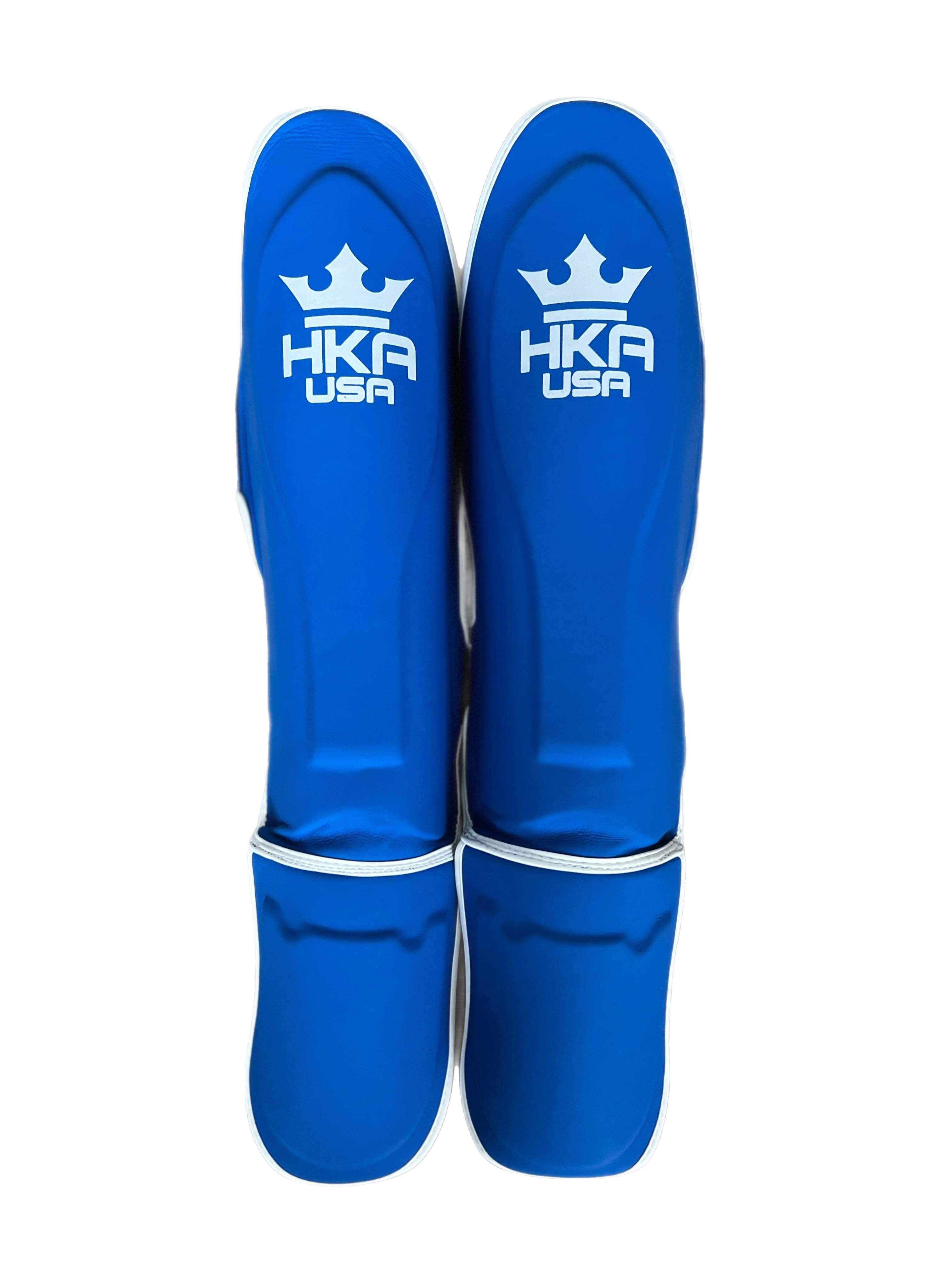 MMA Hook n Loop Shin Guards Pro Line- OCEAN BLUE MATTE
