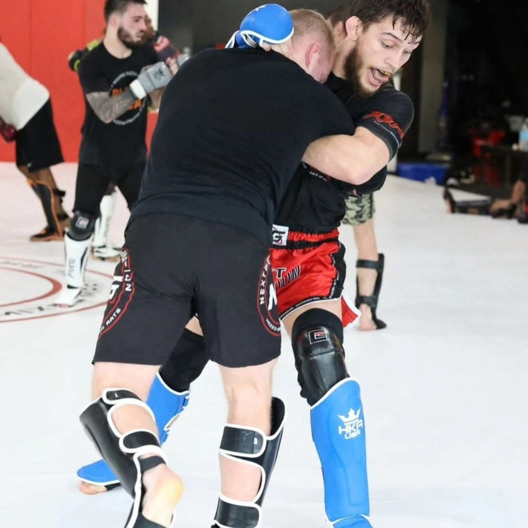 MMA Hook n Loop Shin Guards Pro Line- OCEAN BLUE MATTE