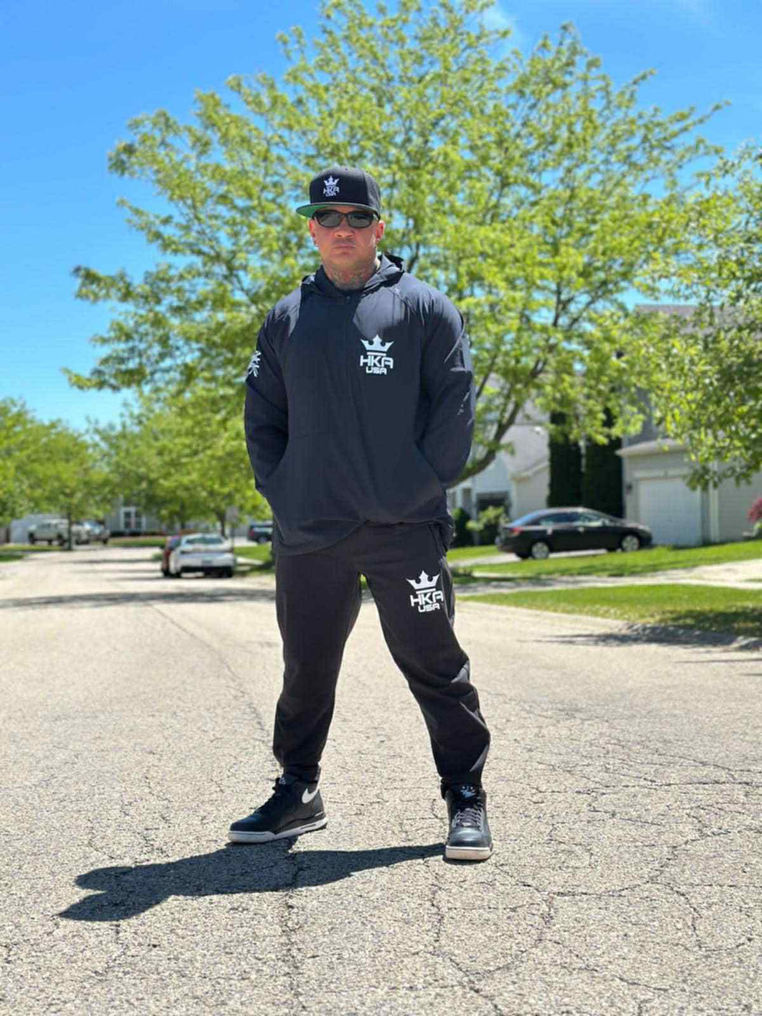 HKA USA 1/2 Zip Hooded Shell Jacket.