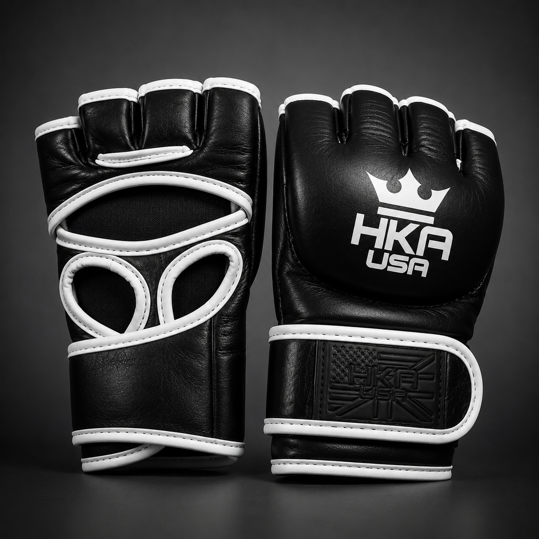 4 oz MMA Pro Gloves - Shadow Black Premium Leather.