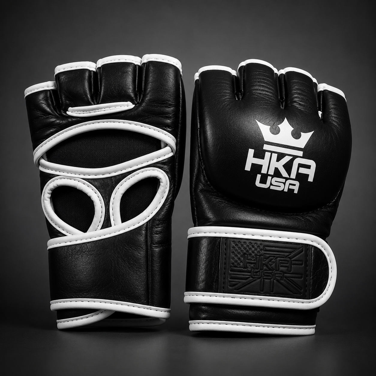 4 oz MMA Pro Gloves - Shadow Black Premium Leather.