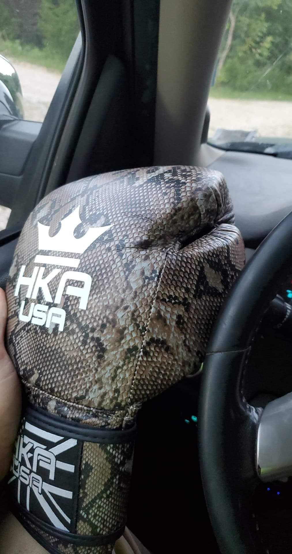 HKA Premium Leather Snakeskin Print Boxing Gloves