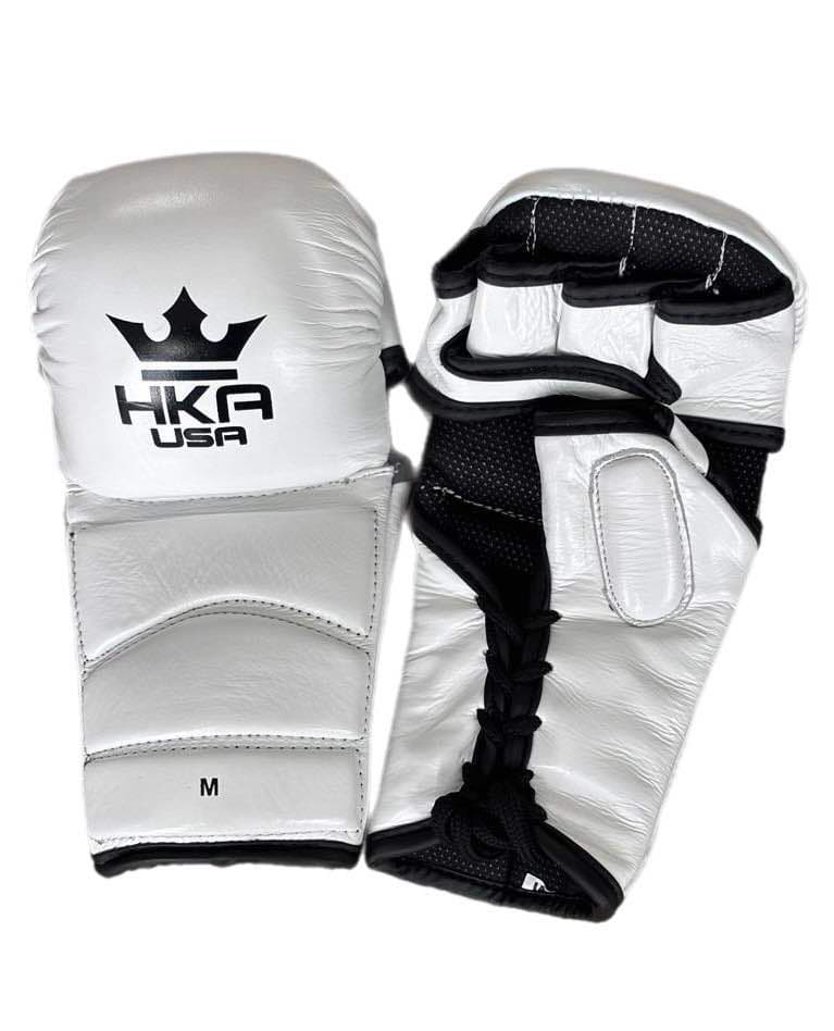 Leather Lace-Up MMA Sparing Gloves