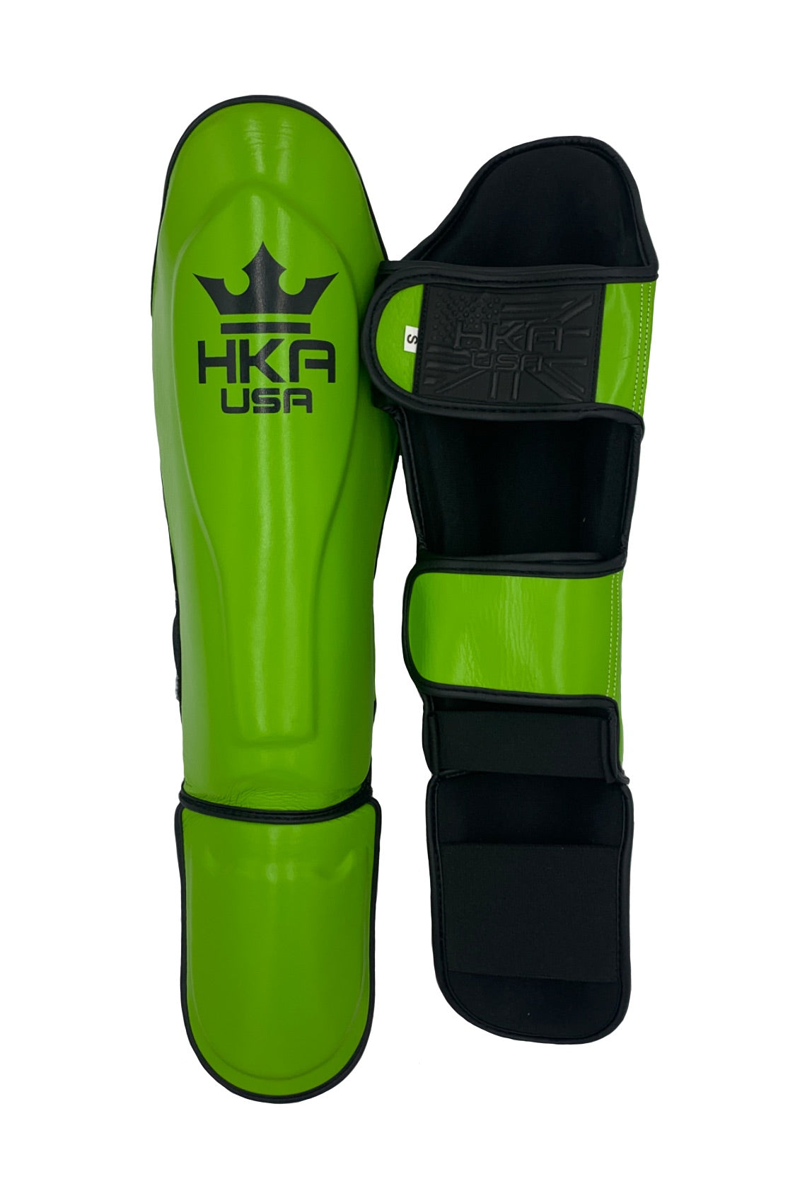 Premium Line Hook n Loop Shin Guards - HULK GREEN