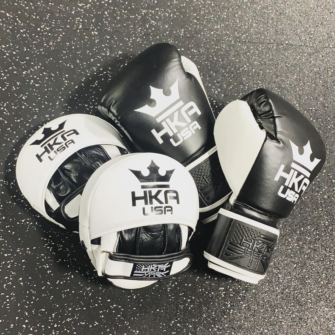 Premium Line- BLACK &amp; WHITE Boxing Gloves