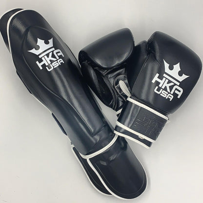 Premium Leather Black Boxing Gloves