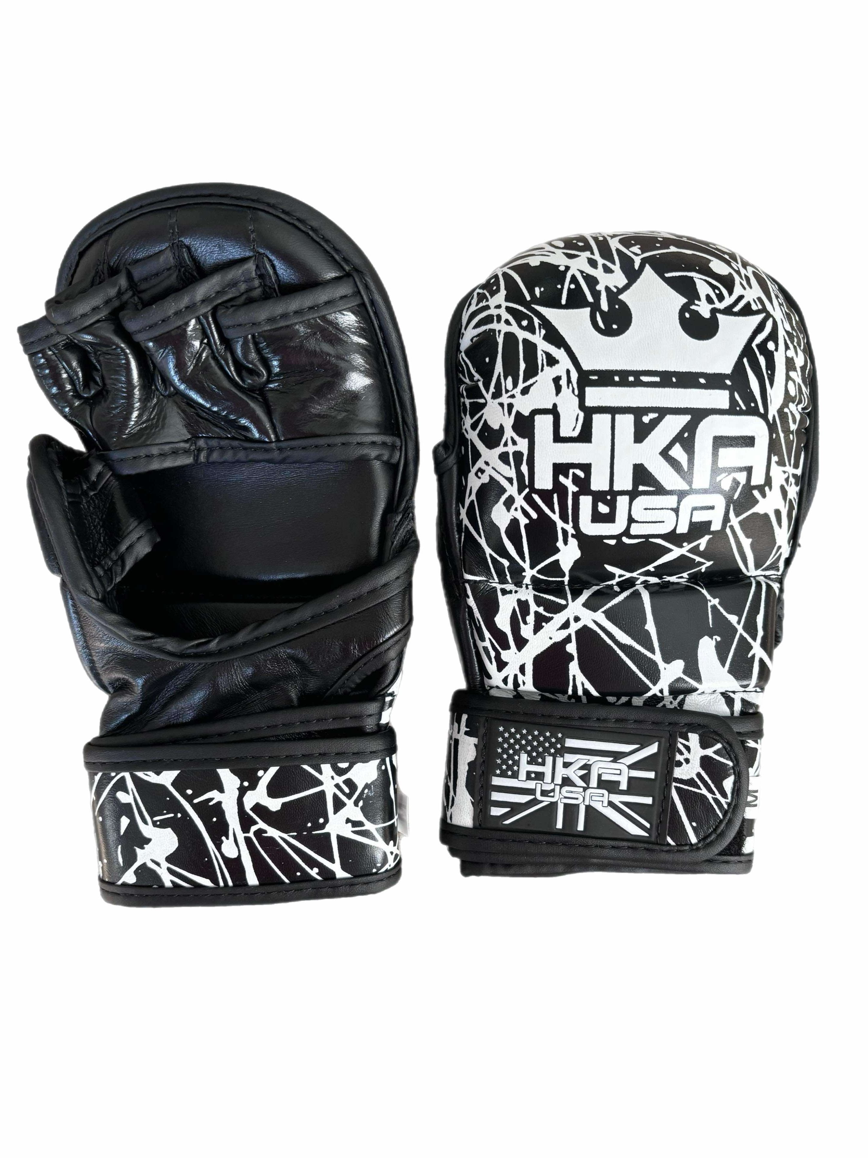 Premium Black Splatter MMA Sparring Gloves