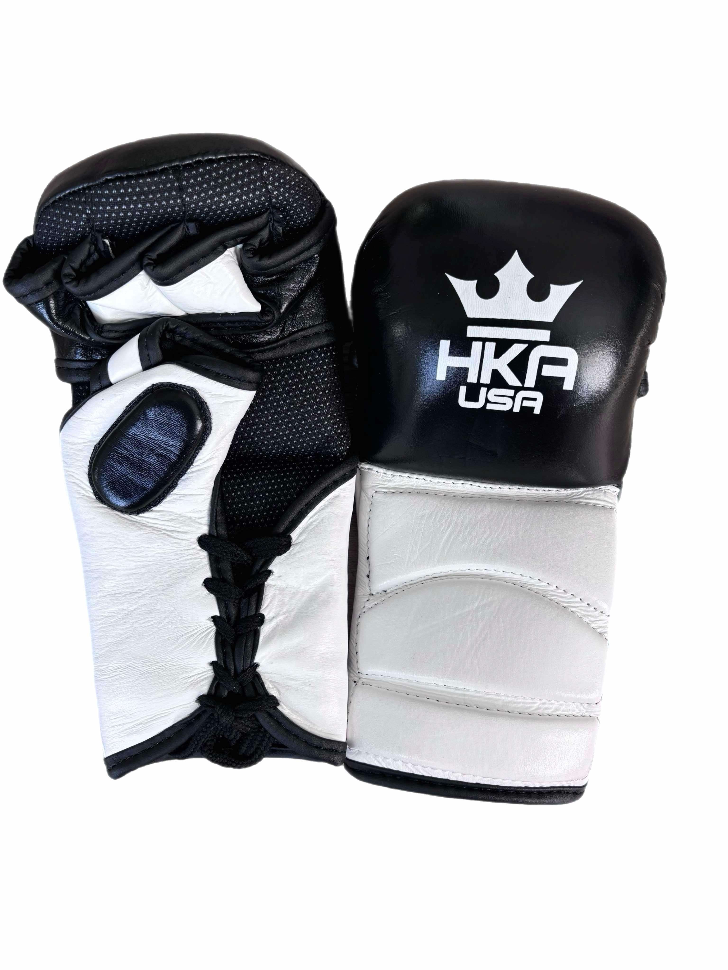 Leather Lace-Up MMA Sparing Gloves