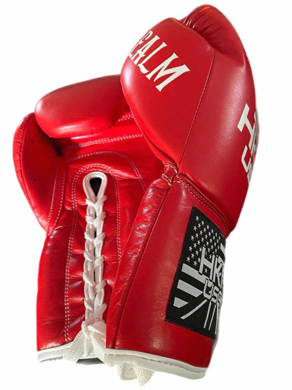 Premium Line- LACE-UP Red Boxing Gloves