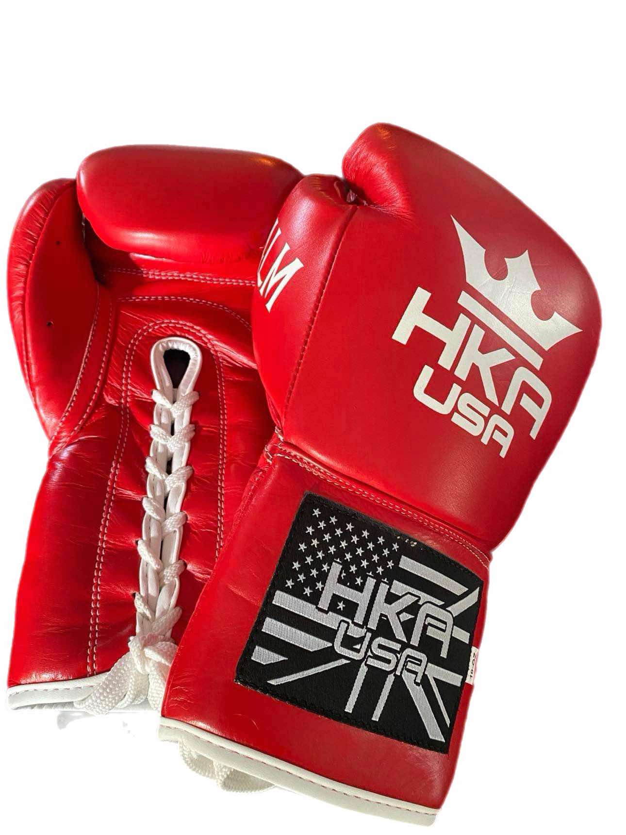 Premium Line- LACE-UP Red Boxing Gloves