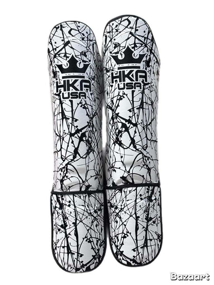 MMA Shin Guards Premium Line- White Splatter