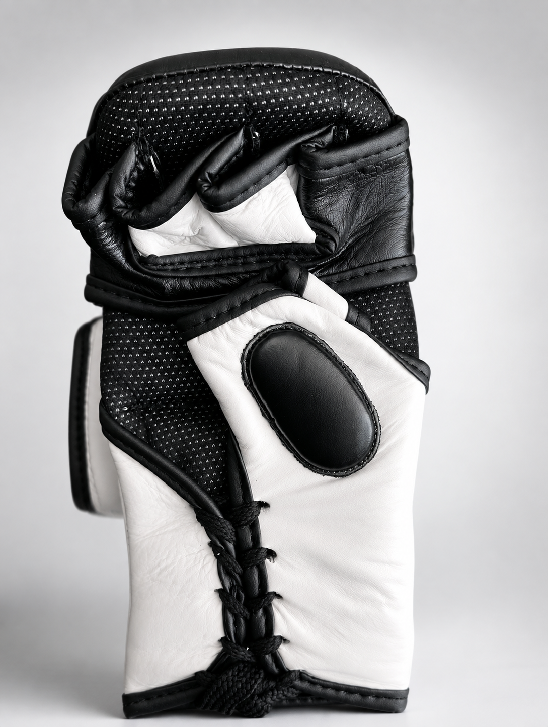 Premium Leather Lace-Up MMA Gloves