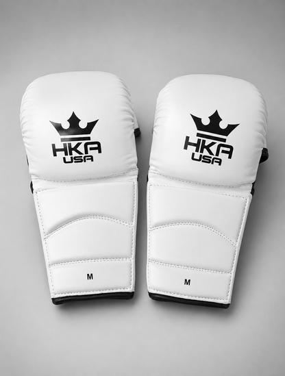 Premium Leather Lace-Up MMA Gloves