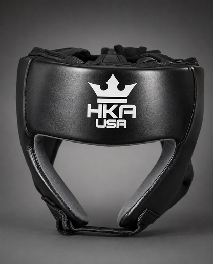 HKA USA Premium Leather-Open Faced Head Guard
