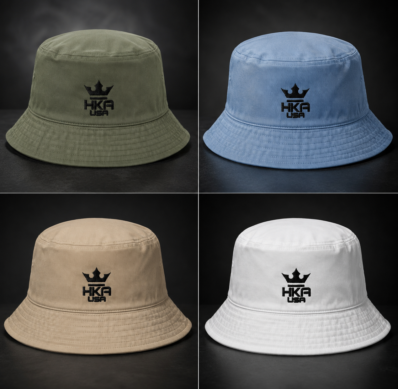 HKA USA Crown Logo Bucket Hat