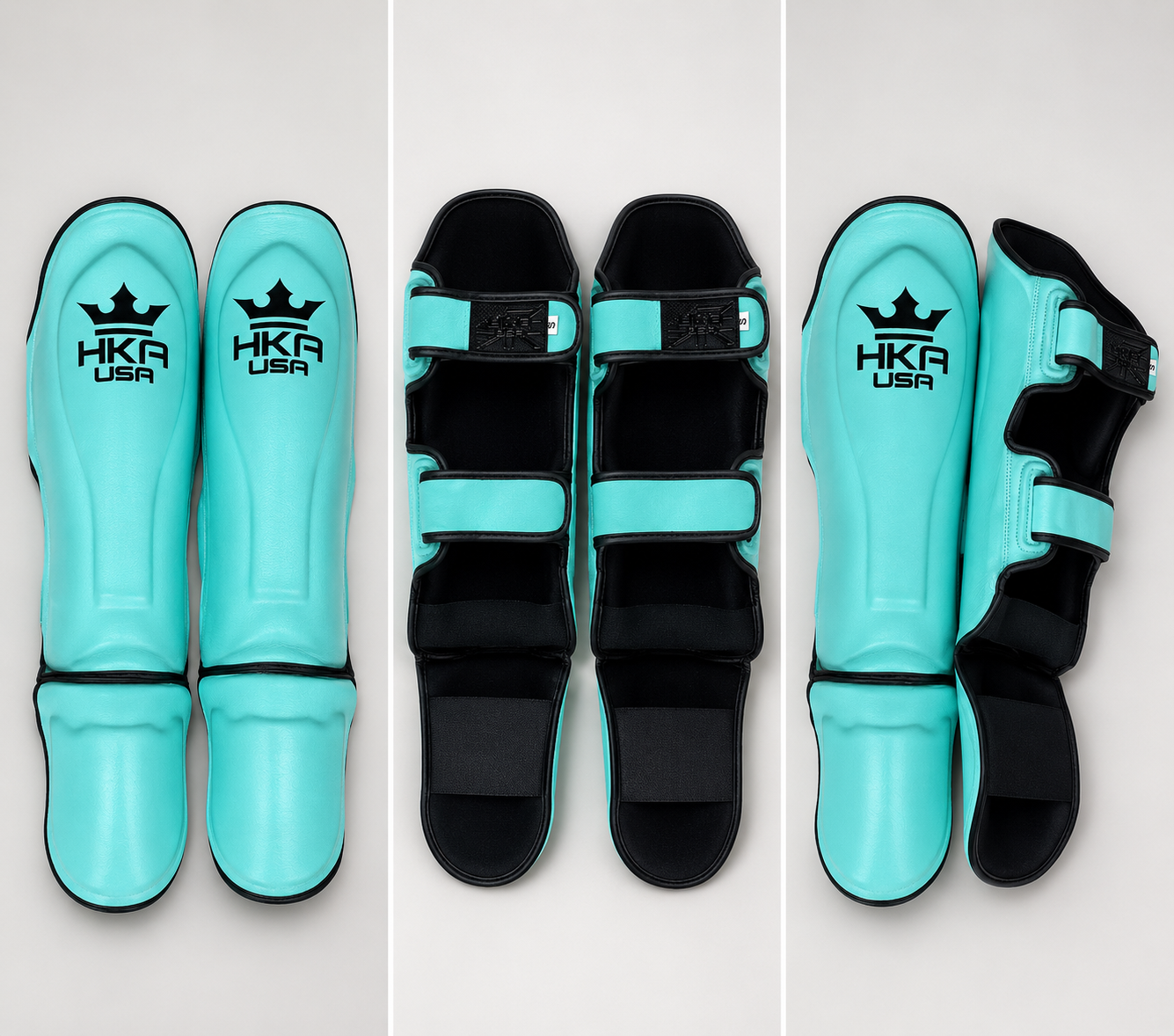 HKA Premium Line- Sea Foam Shin Guards (hook n loop fastening system)