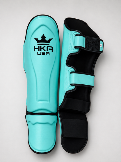 HKA Premium Line- Sea Foam Shin Guards (hook n loop fastening system)