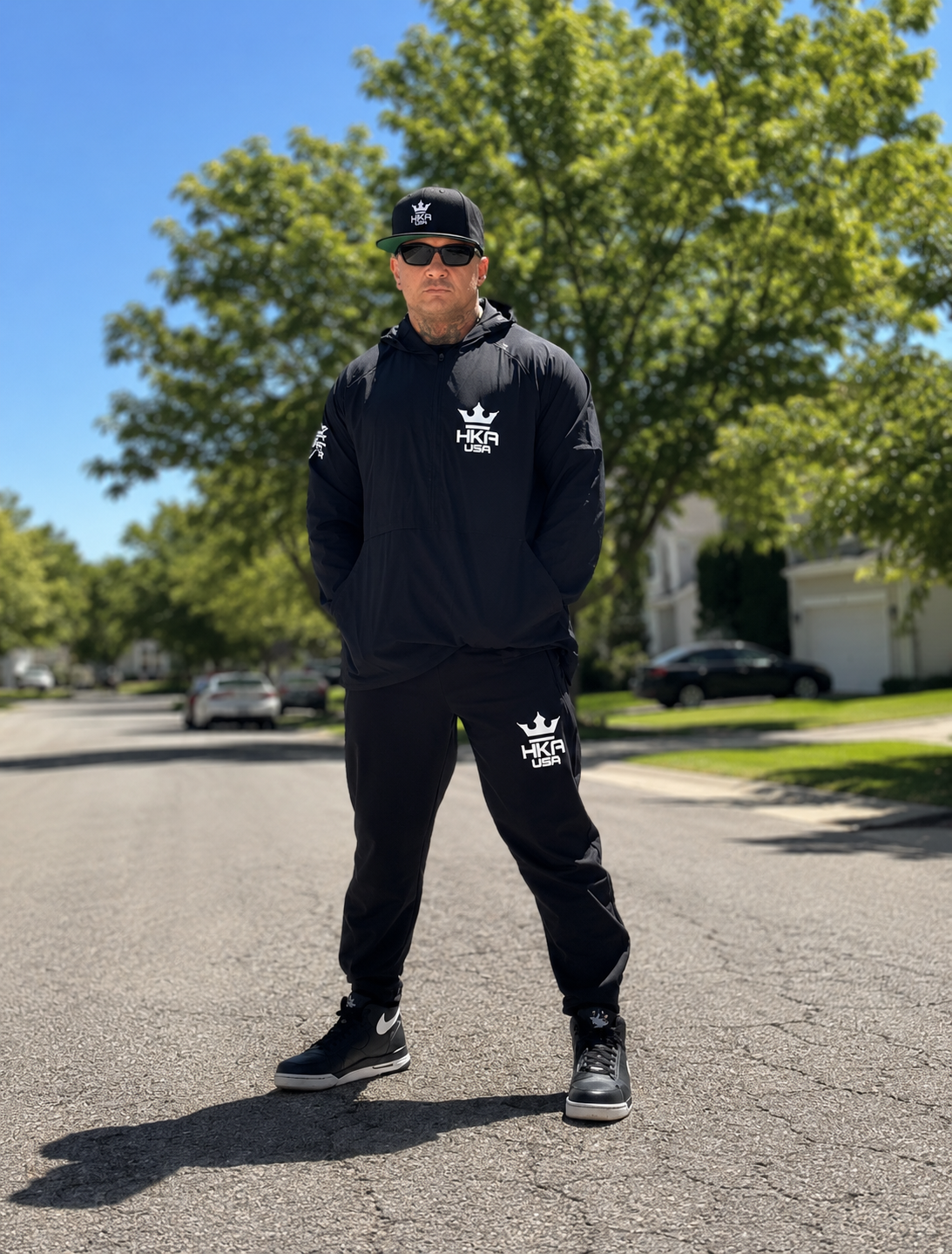 HKA 1/2 Zip Hooded Shell Jacket.