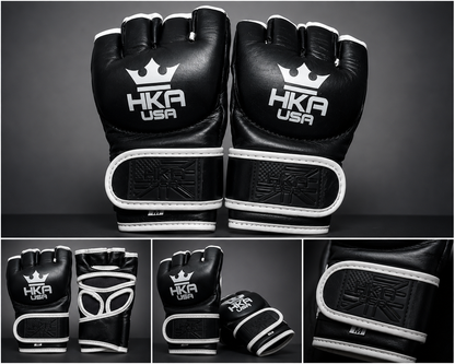 4 oz MMA Pro Gloves - Shadow Black Premium Leather.