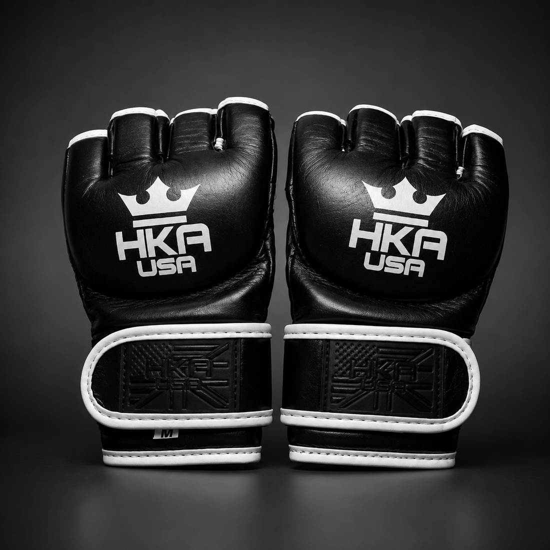 4 oz MMA Pro Gloves - Shadow Black Premium Leather.