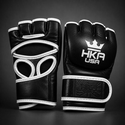 4 oz MMA Pro Gloves - Shadow Black Premium Leather.