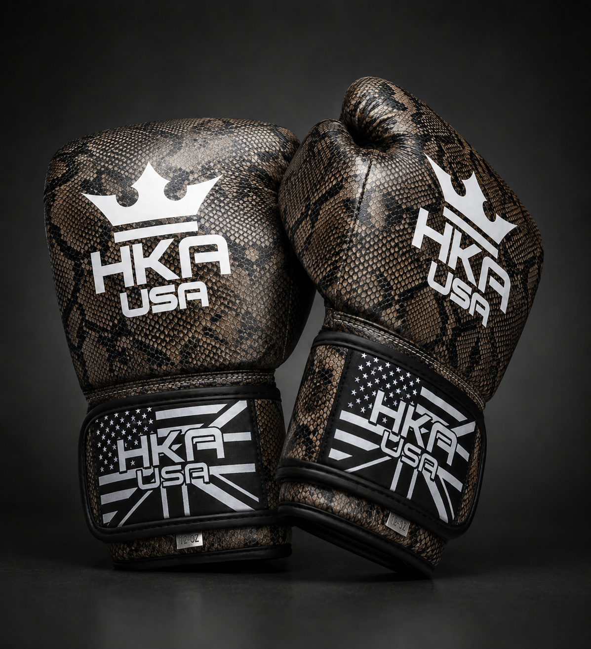 HKA Premium Leather Snakeskin Print Boxing Gloves