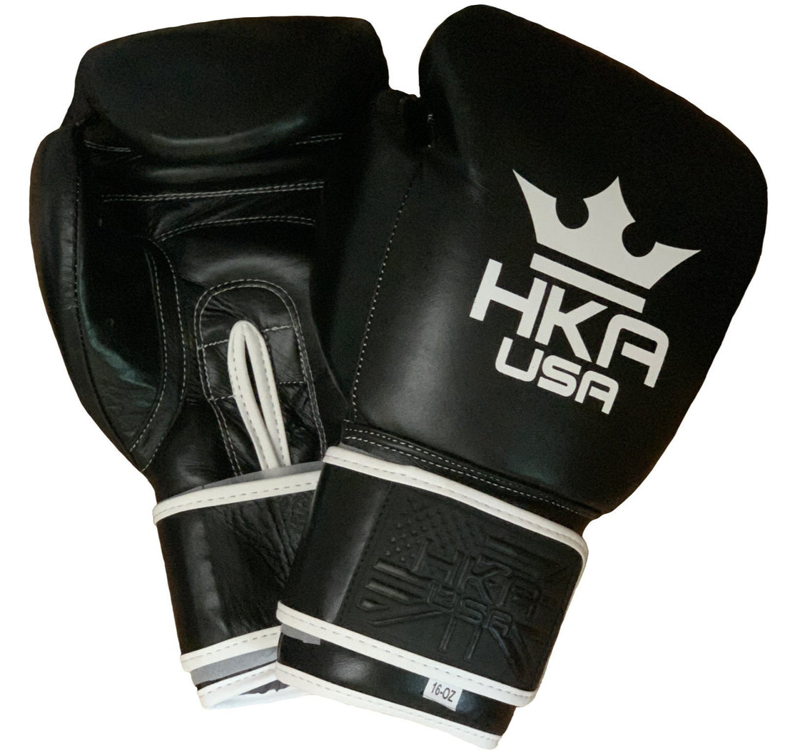 Premium Leather Black Boxing Gloves